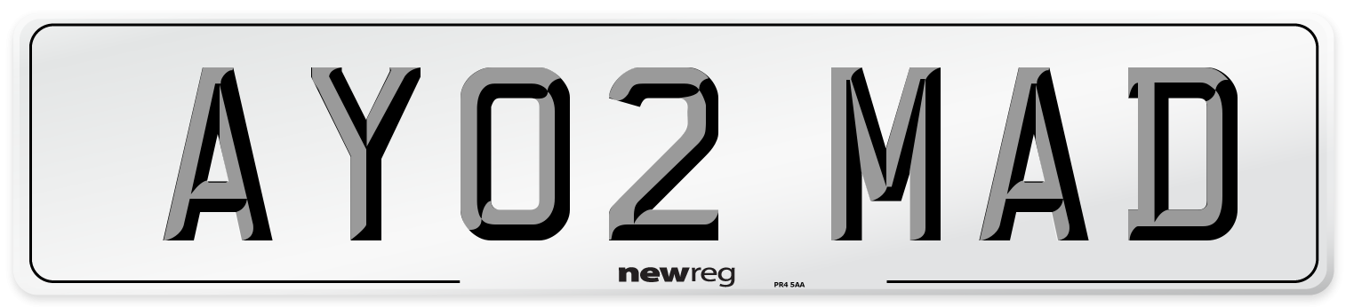 AY02 MAD Number Plate from New Reg